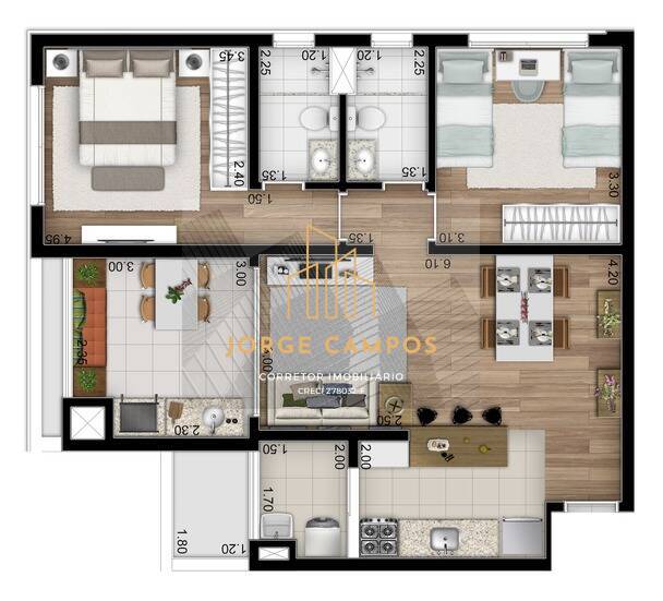 Apartamento à venda com 2 quartos, 77m² - Foto 8